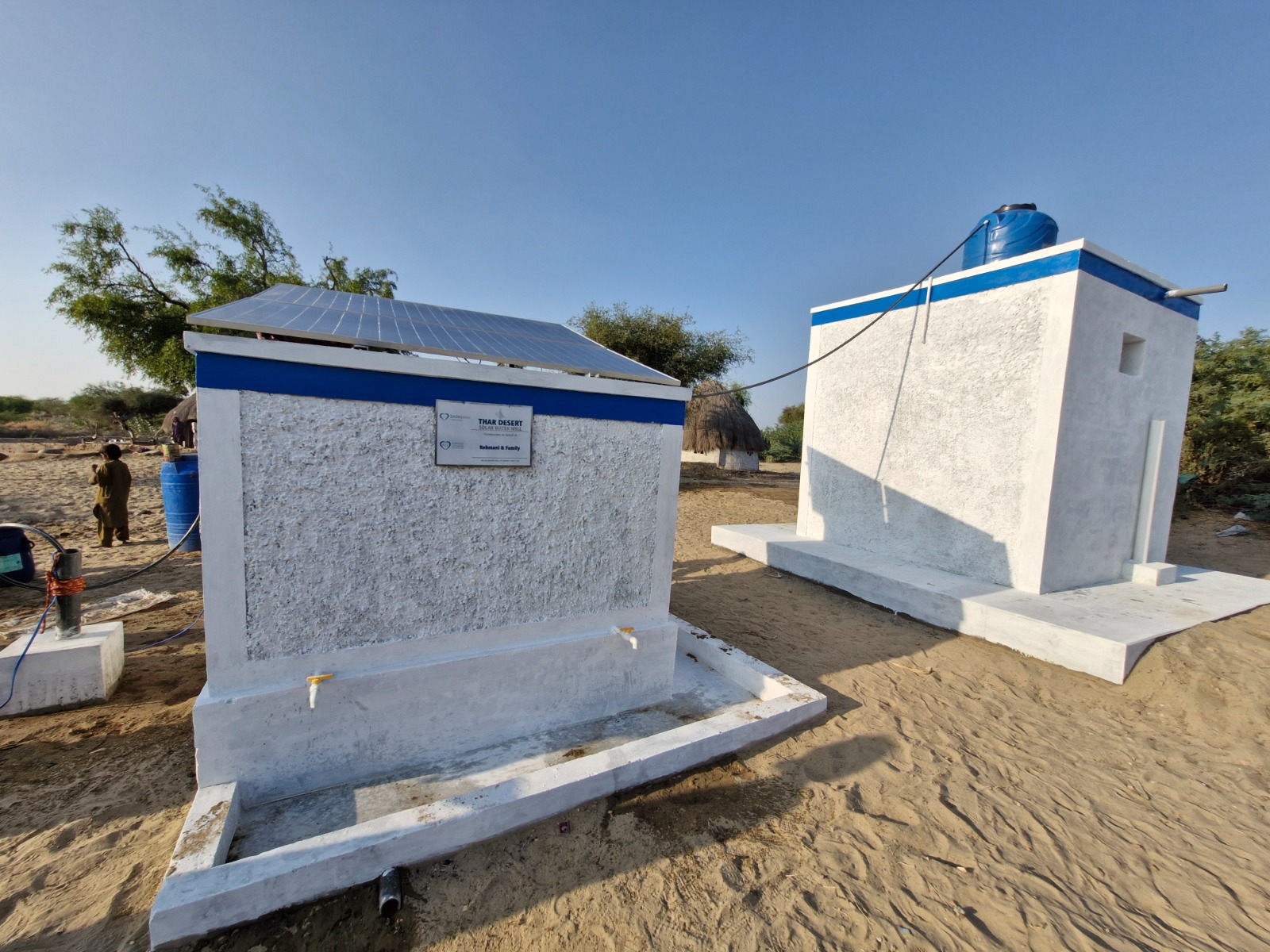 Solar WASH Station with Latrine